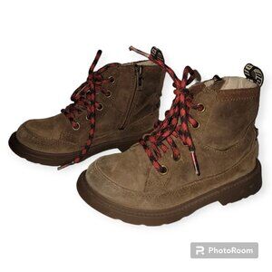 Ugg Kids Brown Leather And Suede Zip Boots Size 11